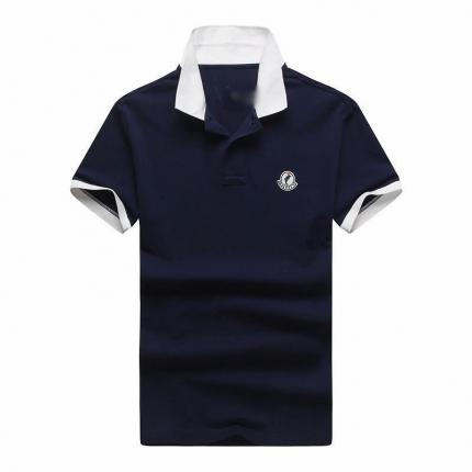 寶藍色男款短袖精梭棉材質(zhì)POLO衫 免費設(shè)計
