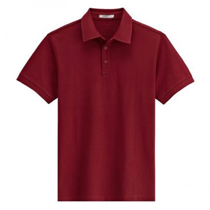 【定制】酒紅色POLO衫，原身布衣領(lǐng)制作款式