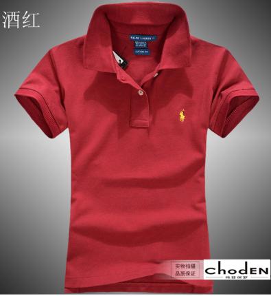 【定制】酒紅色女士純棉POLO衫制作，免費設計
